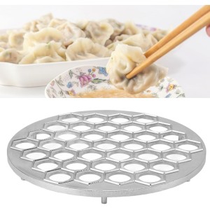 Dumpling Maker, Russian Dumpling Maing Machine Pelmeni Maker Dumpling 37 Holes Food Grade Pelmeni Meat Dumplings Maker Metal for Home Kichen Restaurants (Silver)