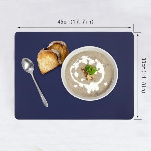 Faux Leather Placemats HeloHo Navy Blue Table Place Mats Set of 4 Waterproof Oilproof Heat Stain Resistant Washable Wipeable Placemat for Kitchen Dining Table Decoration Indoor Outdoor