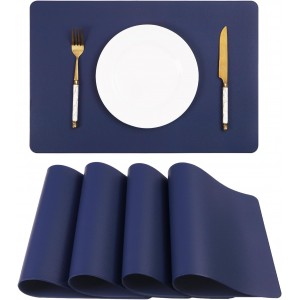 Faux Leather Placemats HeloHo Navy Blue ...