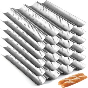 Mifoci 6 Pcs Baguette Bread Pan Nonstick...