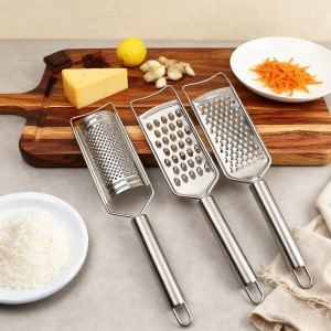 Cheese Grater Lemon Zester Grater with Handle Kitchen Grater Set of 5 Stainless Steel for Cheese Spices Ginger Garlic Chocolate Vegetable Fruit