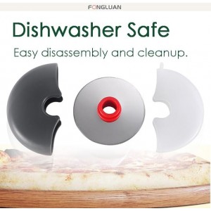 Pizza Cutter Wheel Set of 2 - Pizza Slicer with Protective Blade Cover - Premium Spuer Sharp 18/8 Stainless Steel