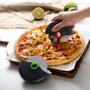 Pizza Cutter Wheel Set of 2 - Pizza Slicer with Protective Blade Cover - Premium Spuer Sharp 18/8 Stainless Steel