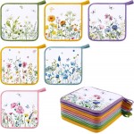 Bencailor 12 Pcs Pot Holders with Pocket Kitchen Hot Potholders Hot Pad Oven Mitts Cookie Bag Oven Gloves for Kitchen Gift Baking Cooking(Watercolor,Floral)