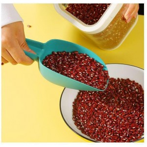 Set of 3 Ice Scoop, Plastic Kitchen Ice Scoop for Canisters or Ice Maker, Food Scoops for Canisters, Freezer, Flour, Dry Foods, Coffee Beans, Pop Corn, Pet Dog Cat Food (Blue)