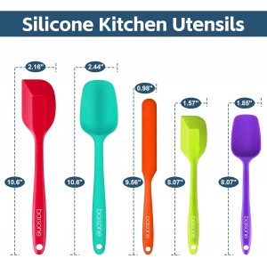 Barsone 5-Piece Silicone Spatula Set - Heat Resistant 446°F Food Grade BPA Free, Nonstick Cookware Safe Dishwasher Safe Kitchen Tools for Baking, Cooking, Stirring, Multicolor.