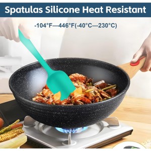 Barsone 5-Piece Silicone Spatula Set - Heat Resistant 446°F Food Grade BPA Free, Nonstick Cookware Safe Dishwasher Safe Kitchen Tools for Baking, Cooking, Stirring, Multicolor.