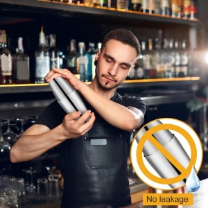 Zhehao 24 Pcs Silver Cocktail Shaker Professional Bar Boston Shaker Set Stainless Steel Martini Shake Drink Mixer Basic Tool Weighted Shake Metal Can Bartending Tins for Beginner, 18oz, 28oz