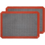 Hermerlee Perforated Silicone Baking Mats, 2 PCS Eclair Silicone Mat for Half Sheet，Tray Pan Liners Perfect Bakeware for Making Cookies, Macarons, Bread and Pastry,11.8