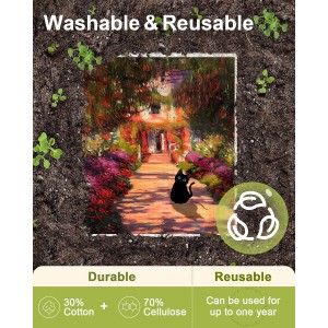 6 Pack Swedish Dishcloths for Kitchen - Reusable Dish Cloths for Washing Dishes Absorbent Cute Funny Kitchen Towels Cleaning Sponge, Floral Cat