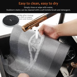 Placemats Set of 6 Washable&Wipeable Silver Place mats for Dining Table Kitchen Indoor Outdoor Table Mats Heat Resistant Non Slip Woven Vinyl Table Placemats (Grey，6PCS)