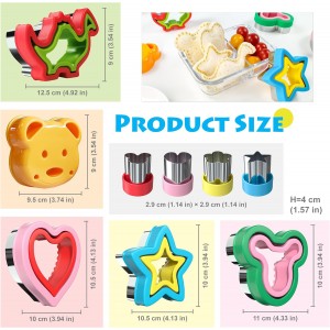 Sandwich Cutter and Sealer, Sandwich Cutter for Kids 5 PCS（BIG）, Decruster Sandwich Maker, Great for Lunchbox and Bento Box - Boys and Girls Kids Lunch