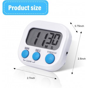 Weewooday 12 Pcs Digital Kitchen Magnetic Timer Bulk Classroom Count up Countdown Timer Large Digits Egg Loud Alarm Cute Desk Stopwatch for Teacher Kids Cooking Office(White,Stylish Style)