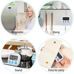 Weewooday 12 Pcs Digital Kitchen Magnetic Timer Bulk Classroom Count up Countdown Timer Large Digits Egg Loud Alarm Cute Desk Stopwatch for Teacher Kids Cooking Office(White,Stylish Style)