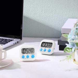 Weewooday 12 Pcs Digital Kitchen Magnetic Timer Bulk Classroom Count up Countdown Timer Large Digits Egg Loud Alarm Cute Desk Stopwatch for Teacher Kids Cooking Office(White,Stylish Style)