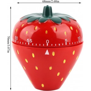 Joyzan Strawberry Shaped Timer, Cartoon Mechanical Time Reminder Cute Fruit Cooking Kitchen Baking Household Manual Precise Countdown 60 Minutes Meal Prep Wake Up Home Study Desktop Classroom