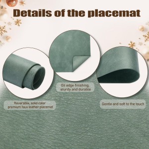 UnivoColors Placemats,Heat Resistant Placemats Set of 4 Washable 12 x 17 Inch,Waterproof Table Mats,Wipeable Pu Place Mats for Kitchen,Dining Room.Reddish Brown