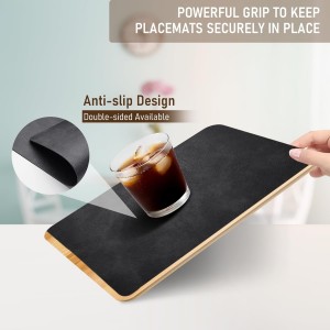 UnivoColors Placemats,Heat Resistant Placemats Set of 4 Washable 12 x 17 Inch,Waterproof Table Mats,Wipeable Pu Place Mats for Kitchen,Dining Room.Reddish Brown