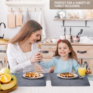 UnivoColors Placemats,Heat Resistant Placemats Set of 4 Washable 12 x 17 Inch,Waterproof Table Mats,Wipeable Pu Place Mats for Kitchen,Dining Room.Reddish Brown