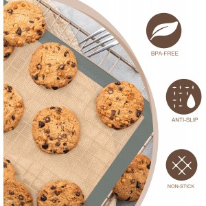 Silicone Baking Mat, 3 Pack Reusable Baking Sheet, Non-Stick ＆ Food Safe Silicone Mats for Baking for Making Cookies Macaroons Bread, Baking Supplies ＆ Accessories