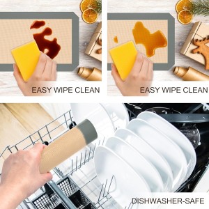 Silicone Baking Mat, 3 Pack Reusable Baking Sheet, Non-Stick ＆ Food Safe Silicone Mats for Baking for Making Cookies Macaroons Bread, Baking Supplies ＆ Accessories