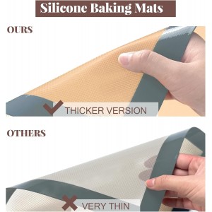 Silicone Baking Mat, 3 Pack Reusable Baking Sheet, Non-Stick ＆ Food Safe Silicone Mats for Baking for Making Cookies Macaroons Bread, Baking Supplies ＆ Accessories