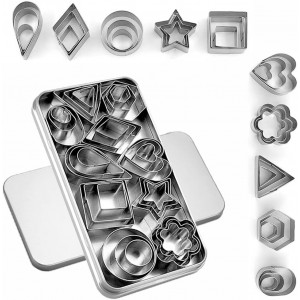 30Pcs Mini Cookie Cutter Set with Box, S...