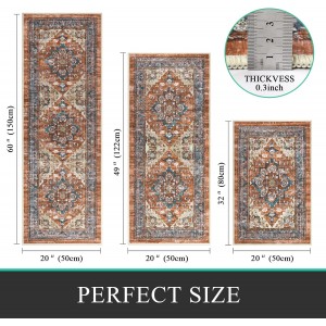 Bsmathom Farmhouse Kitchen Rugs Sets 3 Piece with Runner, Non Slip Kitchen Rugs and Mats Set Non Skid Washable Kitchen Floor Mat for Kitchen Floor Hallway Living Room Office Entryway