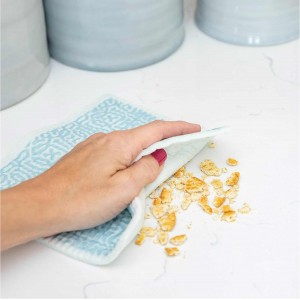 ELYN Swedish Dishcloths, Reusable & Washable Sponge Cloths, Absorbent Cleaning Paper Towels for Kitchen, Dishes, Counters and More, 5 Pack, Assorted Fruit Pattern