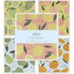 ELYN Swedish Dishcloths, Reusable & Washable Sponge Cloths, Absorbent Cleaning Paper Towels for Kitchen, Dishes, Counters and More, 5 Pack, Assorted Fruit Pattern