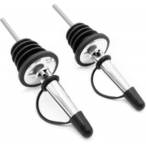 Liquor Bottle Pourers with Rubber Dust C...