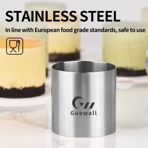 Guowall Cake Ring Mold 8 pcs Mini Mousse Mould Seamless Stainless Steel Cake Cutter Small Size Round Food Pastry Shaping for Baking - 2 inch
