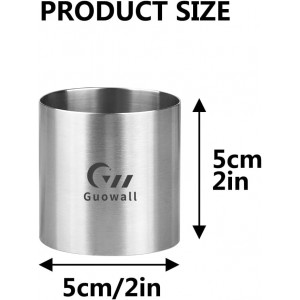 Guowall Cake Ring Mold 8 pcs Mini Mousse Mould Seamless Stainless Steel Cake Cutter Small Size Round Food Pastry Shaping for Baking - 2 inch