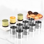 Guowall Cake Ring Mold 8 pcs Mini Mousse Mould Seamless Stainless Steel Cake Cutter Small Size Round Food Pastry Shaping for Baking - 2 inch