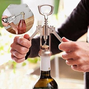 Wine Opener, Zinc Alloy Wine Bottle Opener(2 PCS), Wing Corkscrew Heavy Duty, Manual Multifunctional Cork Screw for Waiter