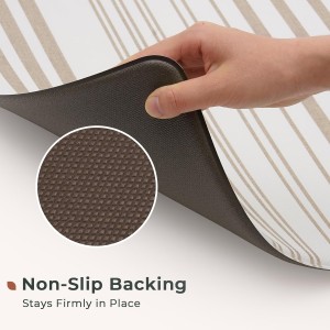 FRESHMINT Farmhouse Stripe Anti-Fatigue Kitchen Mat Set of 2, Cushioned Foam Kitchen Mats for Floor, Waterproof Non Slip Comfort Mat, Modern Kitchen Rug for Kitchen Decor, Sink, Laundry, Office