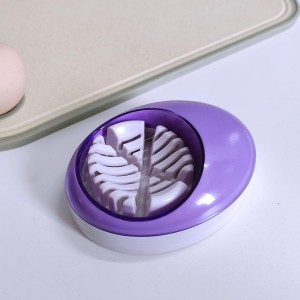 Egg Slicer for Hard Boiled Eggs,Easy to Cut Egg into Slices, Wedge and Dices, Sturdy ABS Body with Stainless Steel Wires,Non-slip Feet,Dishwasher Safe, BPA Free (Purple)