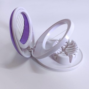 Egg Slicer for Hard Boiled Eggs,Easy to Cut Egg into Slices, Wedge and Dices, Sturdy ABS Body with Stainless Steel Wires,Non-slip Feet,Dishwasher Safe, BPA Free (Purple)