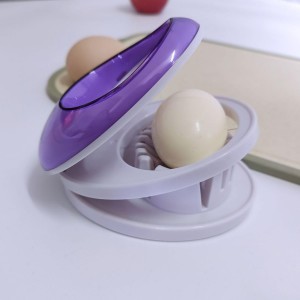 Egg Slicer for Hard Boiled Eggs,Easy to Cut Egg into Slices, Wedge and Dices, Sturdy ABS Body with Stainless Steel Wires,Non-slip Feet,Dishwasher Safe, BPA Free (Purple)