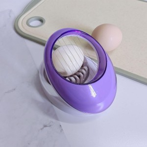 Egg Slicer for Hard Boiled Eggs,Easy to Cut Egg into Slices, Wedge and Dices, Sturdy ABS Body with Stainless Steel Wires,Non-slip Feet,Dishwasher Safe, BPA Free (Purple)
