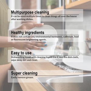 Multi-Surface Dish Cleaning Cloths | Soap Pre-load | Concentrated Plant-Based Cleaning Material | Residue Free, Light Rice Scent | 100 Big Sheets | Perfect for Camping Dormitory Apartment Company