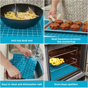 Silicone Baking Mat Roll 16IN*5FT Free Cutting, Non-Slip Pastry Mat, Non-Stick Reusable Air Fryer Liner, Oven Liners, Counter Mat, Freeze Dryer Mat, Easily Cut to Size Fit All Ovens Pans Tins Dishes