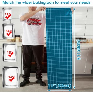 Silicone Baking Mat Roll 16IN*5FT Free Cutting, Non-Slip Pastry Mat, Non-Stick Reusable Air Fryer Liner, Oven Liners, Counter Mat, Freeze Dryer Mat, Easily Cut to Size Fit All Ovens Pans Tins Dishes