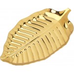 Gold Leaf Spoon Rest for Kitchen Counter and Stove Top, 6.7inch Stainless Steel Utensil Rack, Coffee Spoon Holder, Dessert and Jewelry Storage