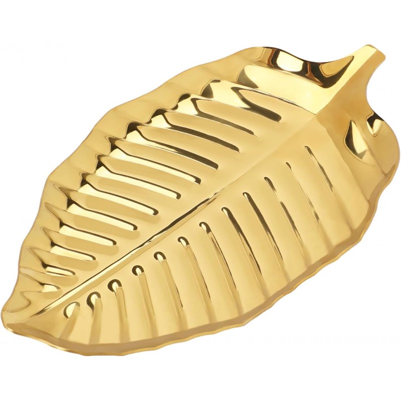 Gold Leaf Spoon Rest for Kitchen Counter and Stove Top, 6.7inch Stainless Steel Utensil Rack, Coffee Spoon Holder, Dessert and Jewelry Storage