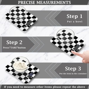 Food Scale Kitchen Scale Food Scales Digital Weight Grams and Ounces Small Electronic Food Scale for Baking Cooking Checkered Black White