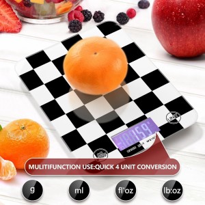 Food Scale Kitchen Scale Food Scales Digital Weight Grams and Ounces Small Electronic Food Scale for Baking Cooking Checkered Black White