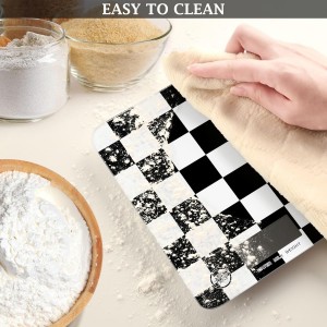 Food Scale Kitchen Scale Food Scales Digital Weight Grams and Ounces Small Electronic Food Scale for Baking Cooking Checkered Black White