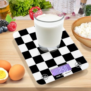 Food Scale Kitchen Scale Food Scales Digital Weight Grams and Ounces Small Electronic Food Scale for Baking Cooking Checkered Black White