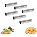 6 Pcs Non-stick Cream Horn Molds Stainless Steel, 4.92 inch Large Size Cannoli Tubes Kit Baking Cones Pastry Roll Horn Croissant Mold for Christmas Anniversary and Daily Use